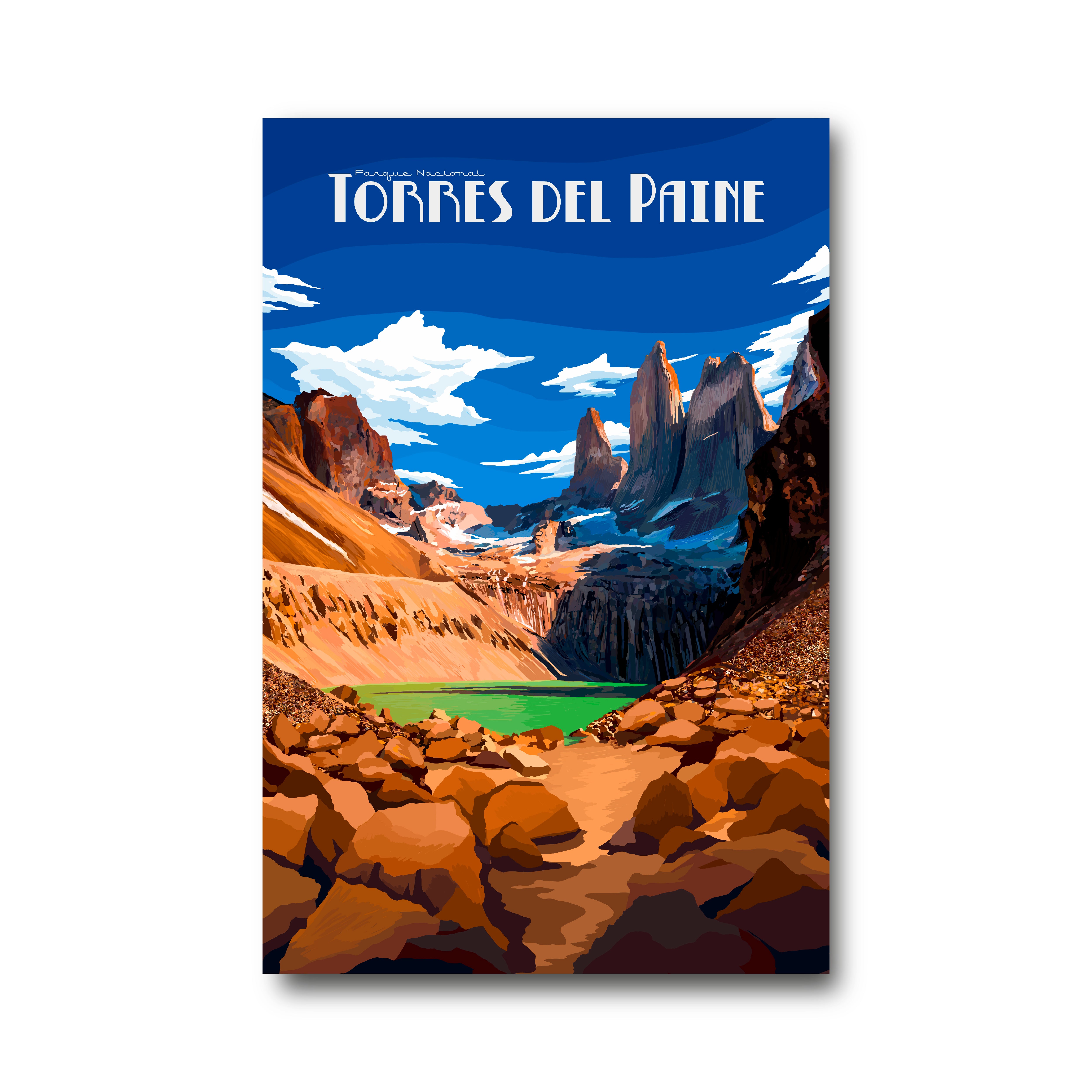 Ilustración Parque Nacional Torres Del Paine - Mirador Base
