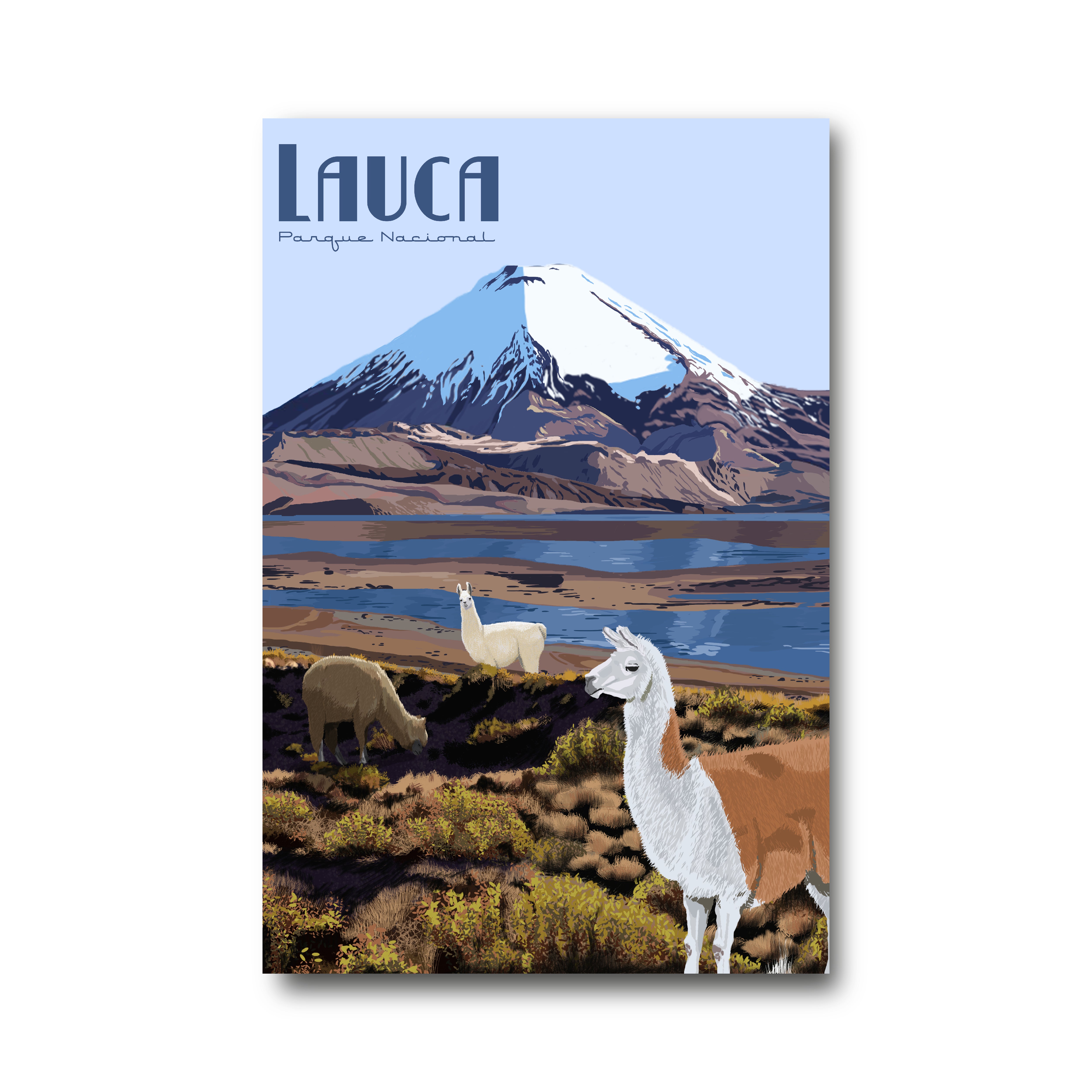 Ilustración Parque Nacional Lauca - Lago Chungara