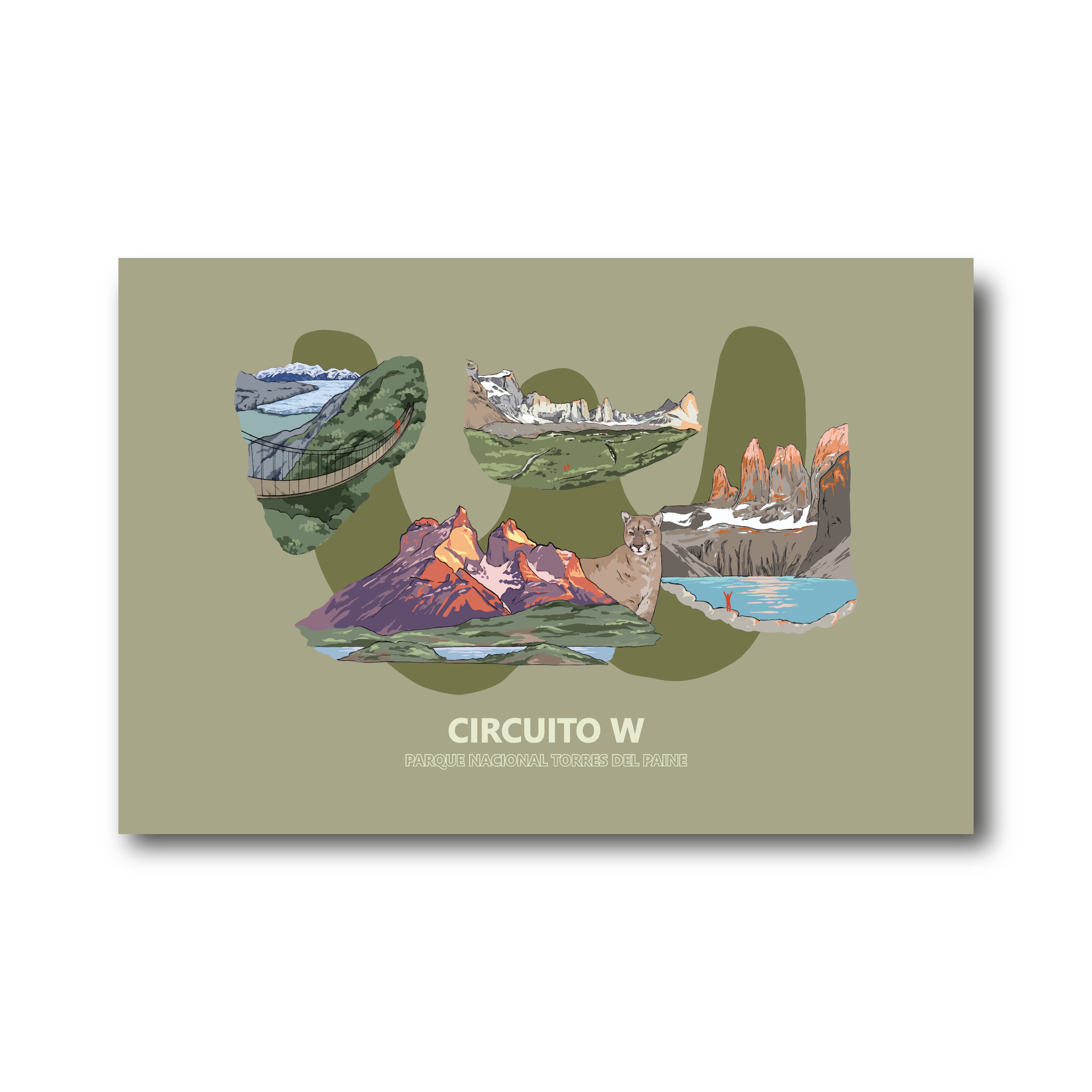 Ilustración Circuito W - Torres del Paine