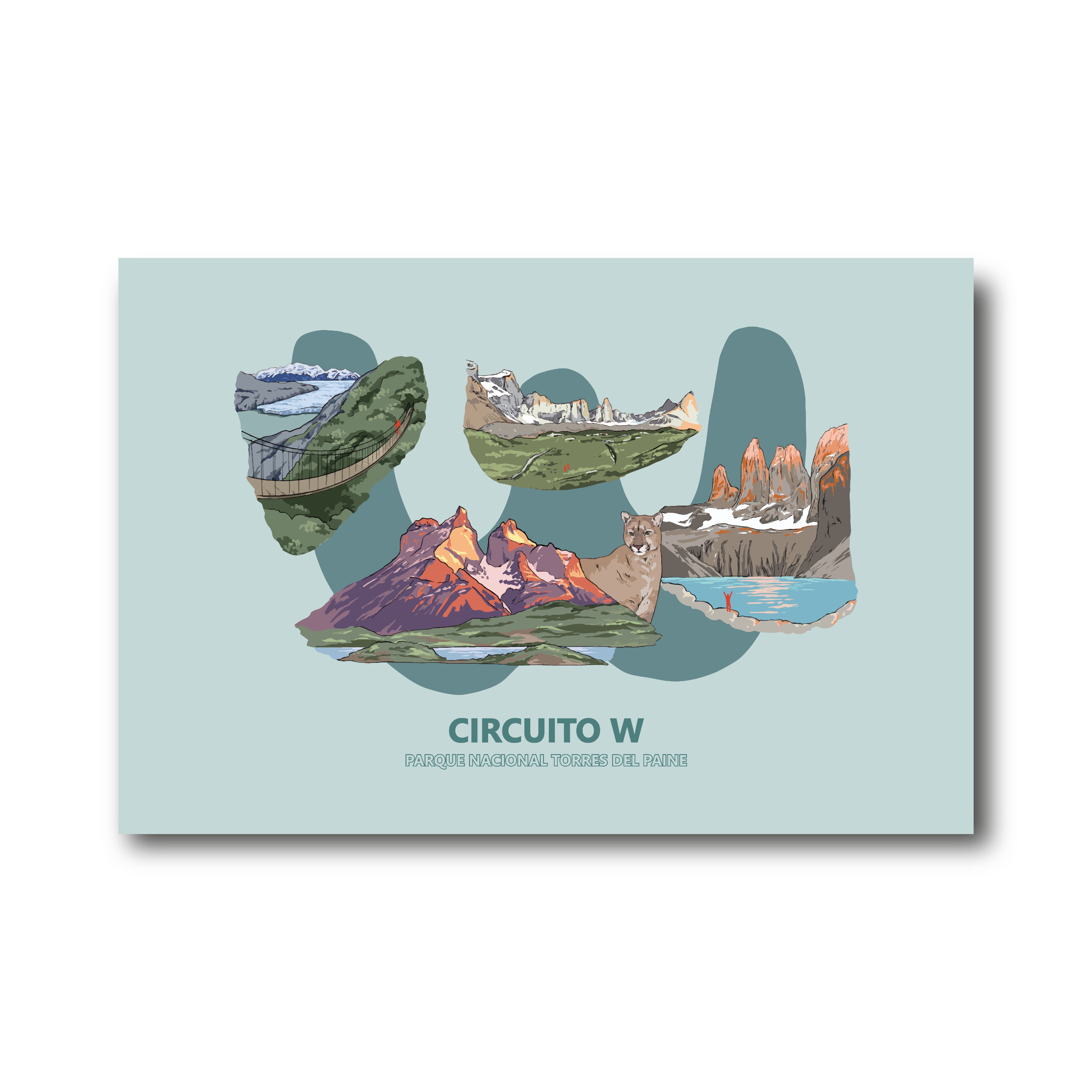Ilustración Circuito W - Torres del Paine