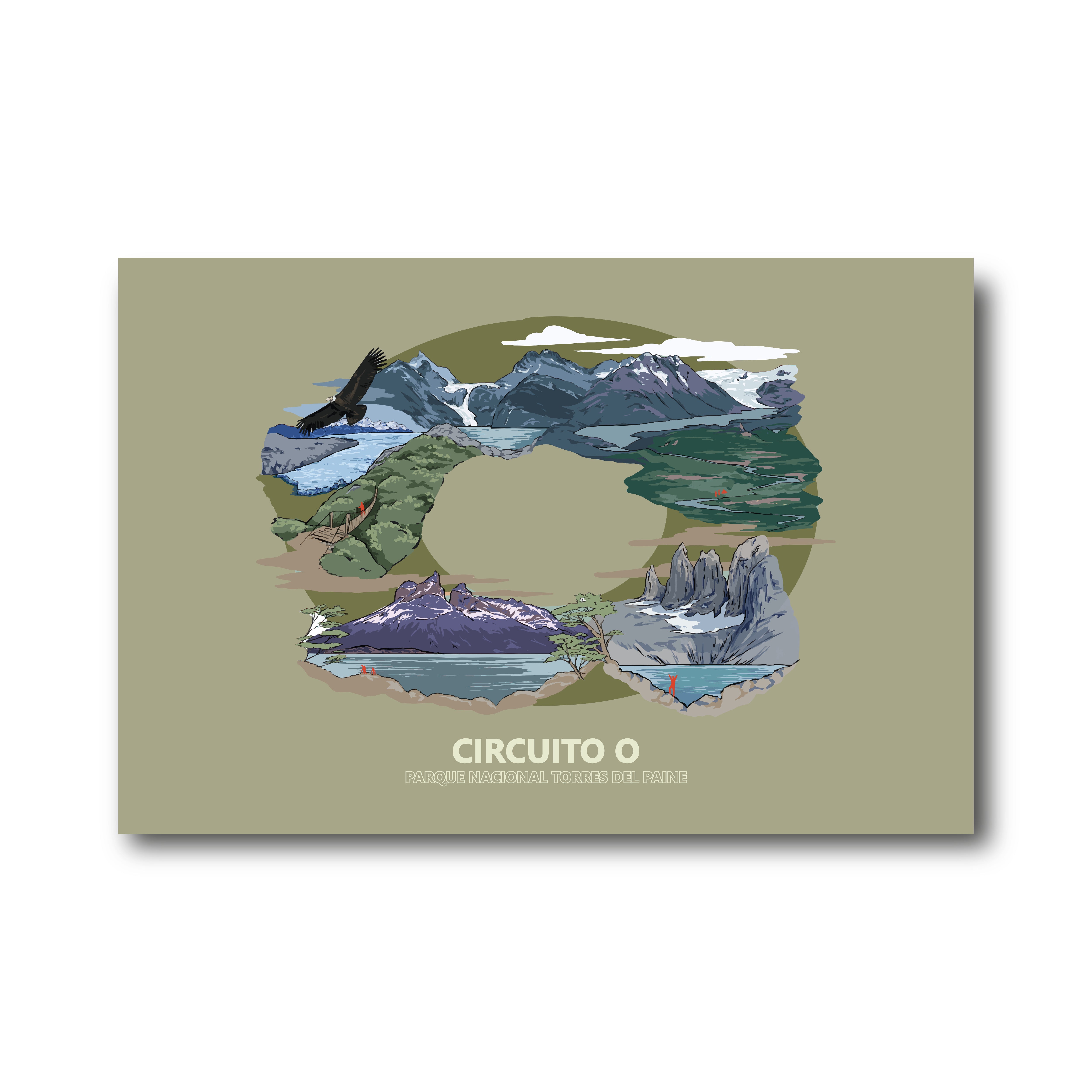 Ilustración Circuito O - Torres del Paine