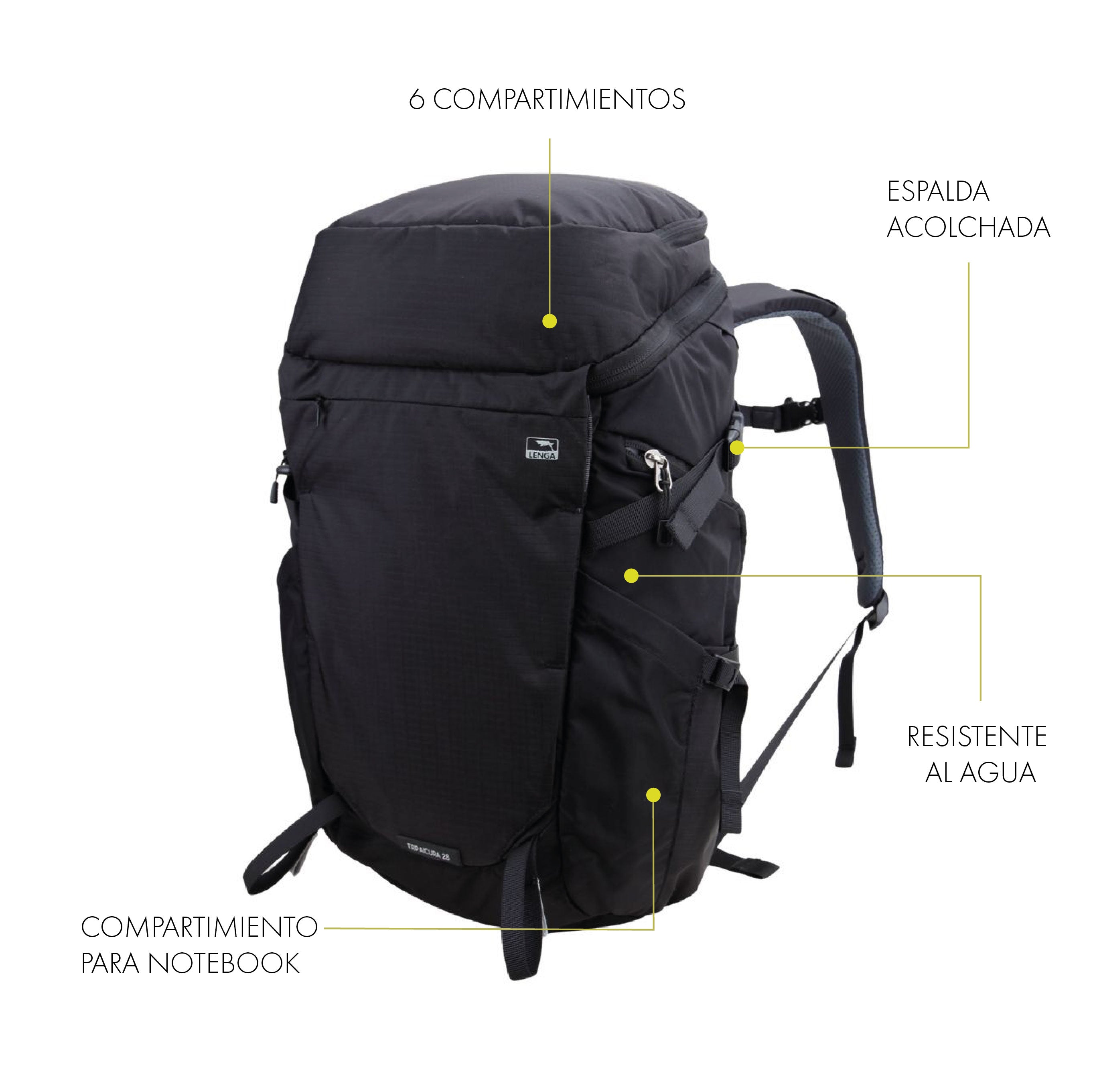 Pack Mochila Tripaicura 28Lts + Botella Acero 750ml