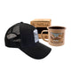 Pack Tazón Base Torres Café 330ml + Jockey Base Torres del Paine Negro