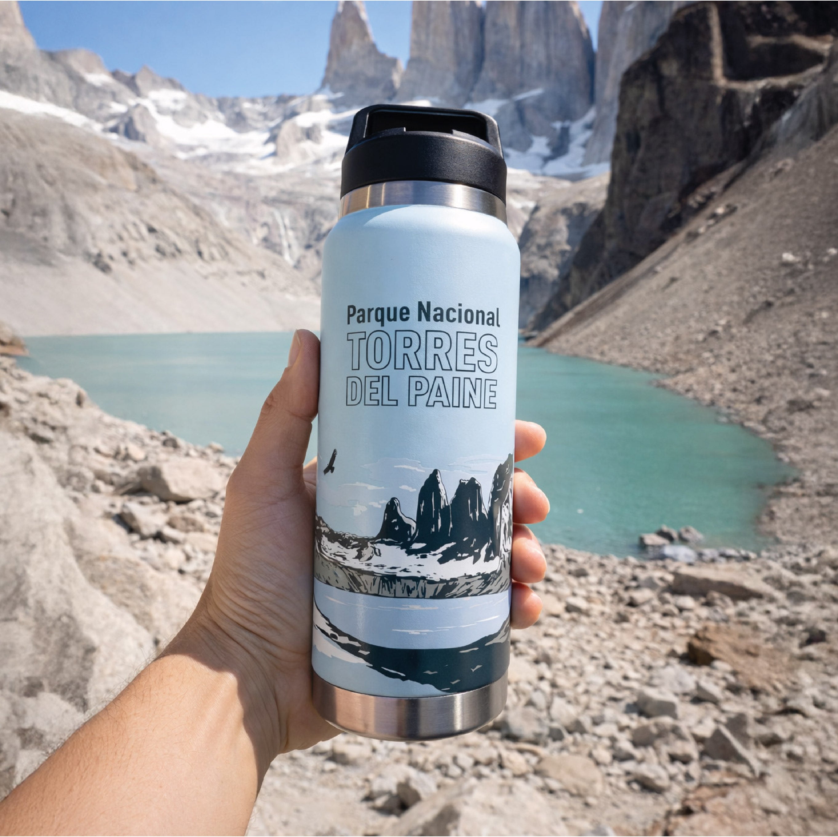 Botella Acero Inox 750ml - Mirador Base Las Torres