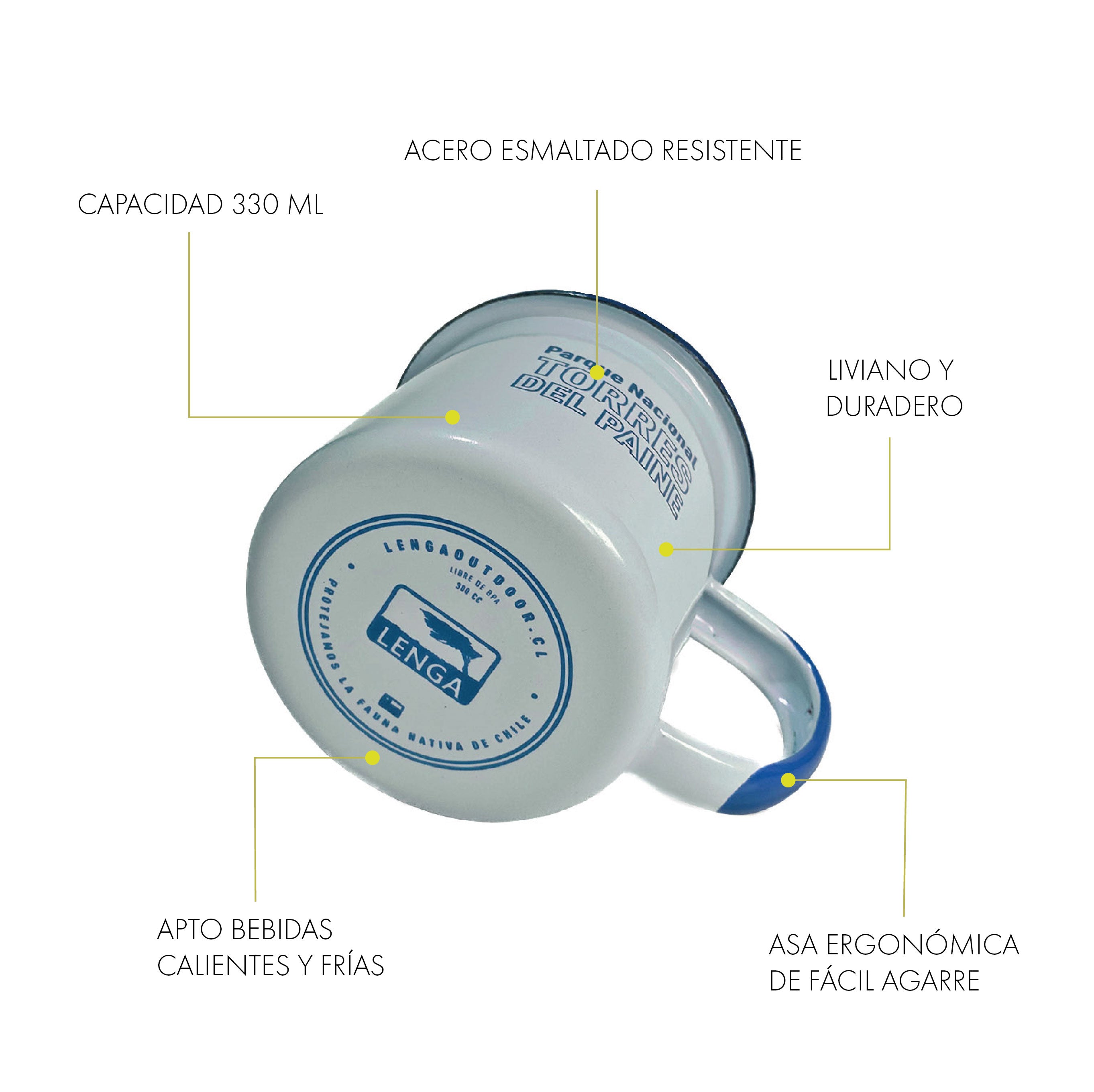 Tazón Puma Austral Celeste 330ml