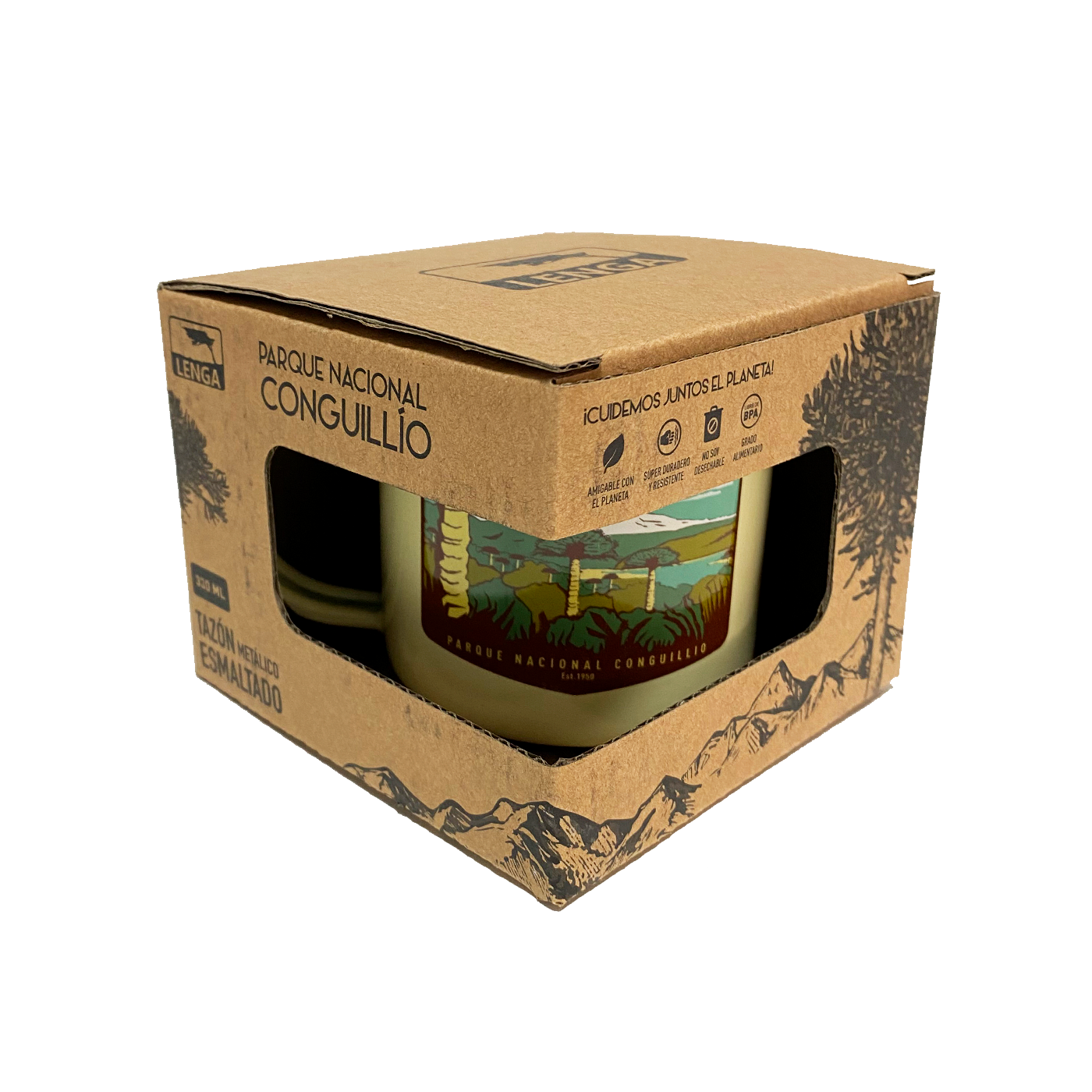 Pack 2 Tazones Esmaltados Parque Nacional Conguillio & Villarrica 330ml
