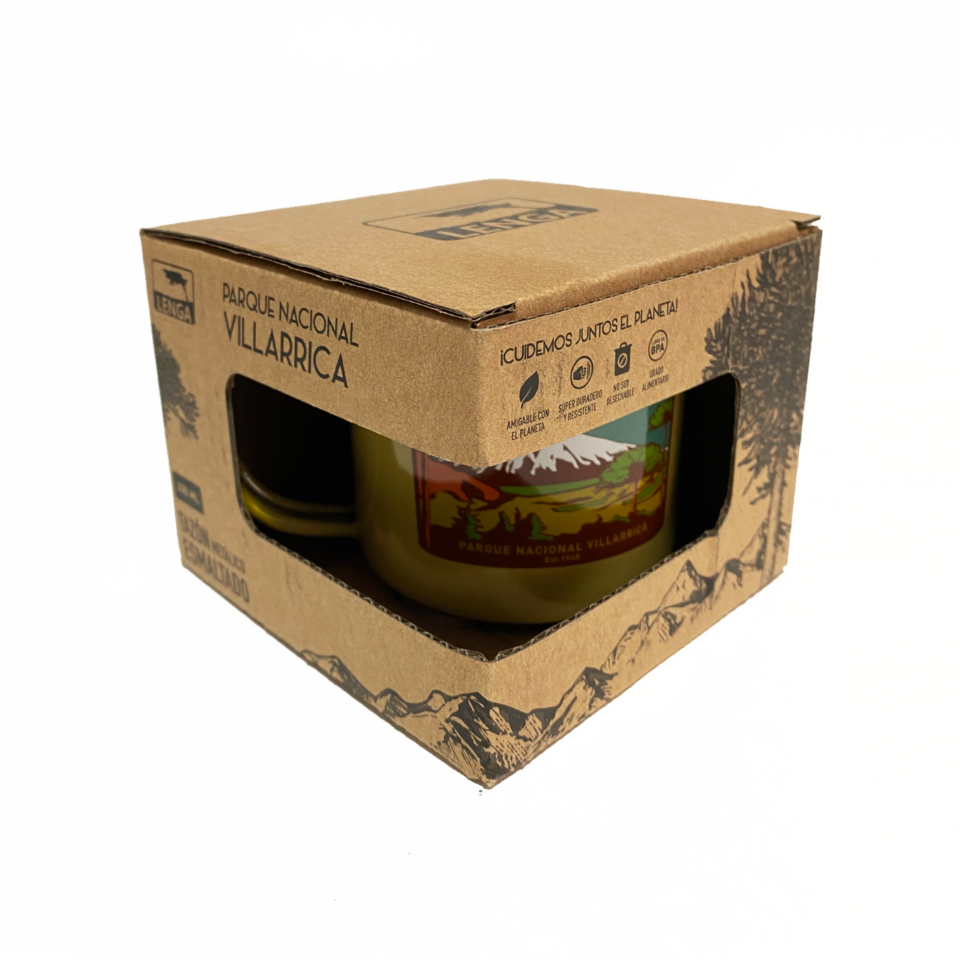 Pack 2 Tazones Esmaltados Parque Nacional Conguillio & Villarrica 330ml