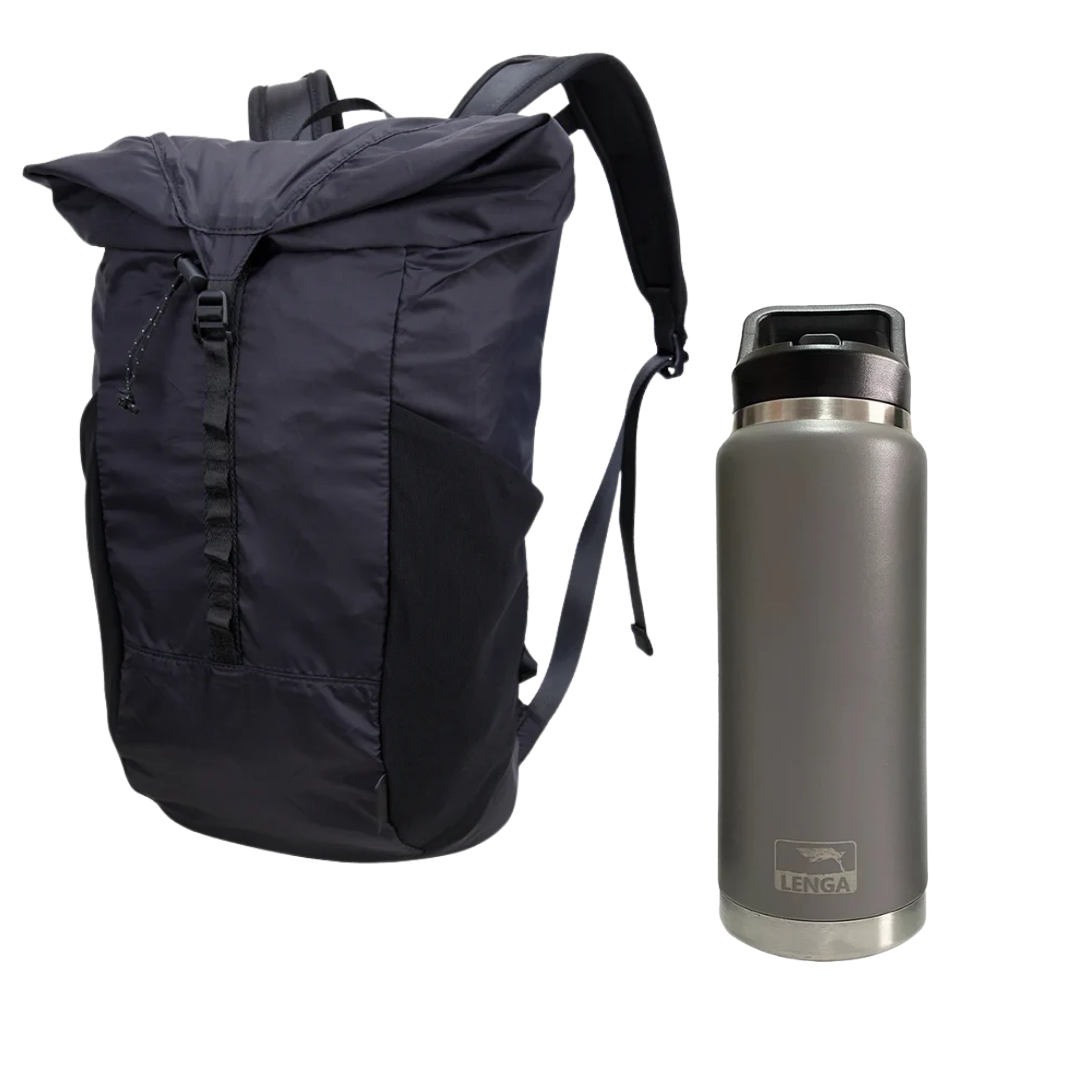 Pack Mochila Autoguardable Anon 20Lts + Botella Acero Inox 750ml