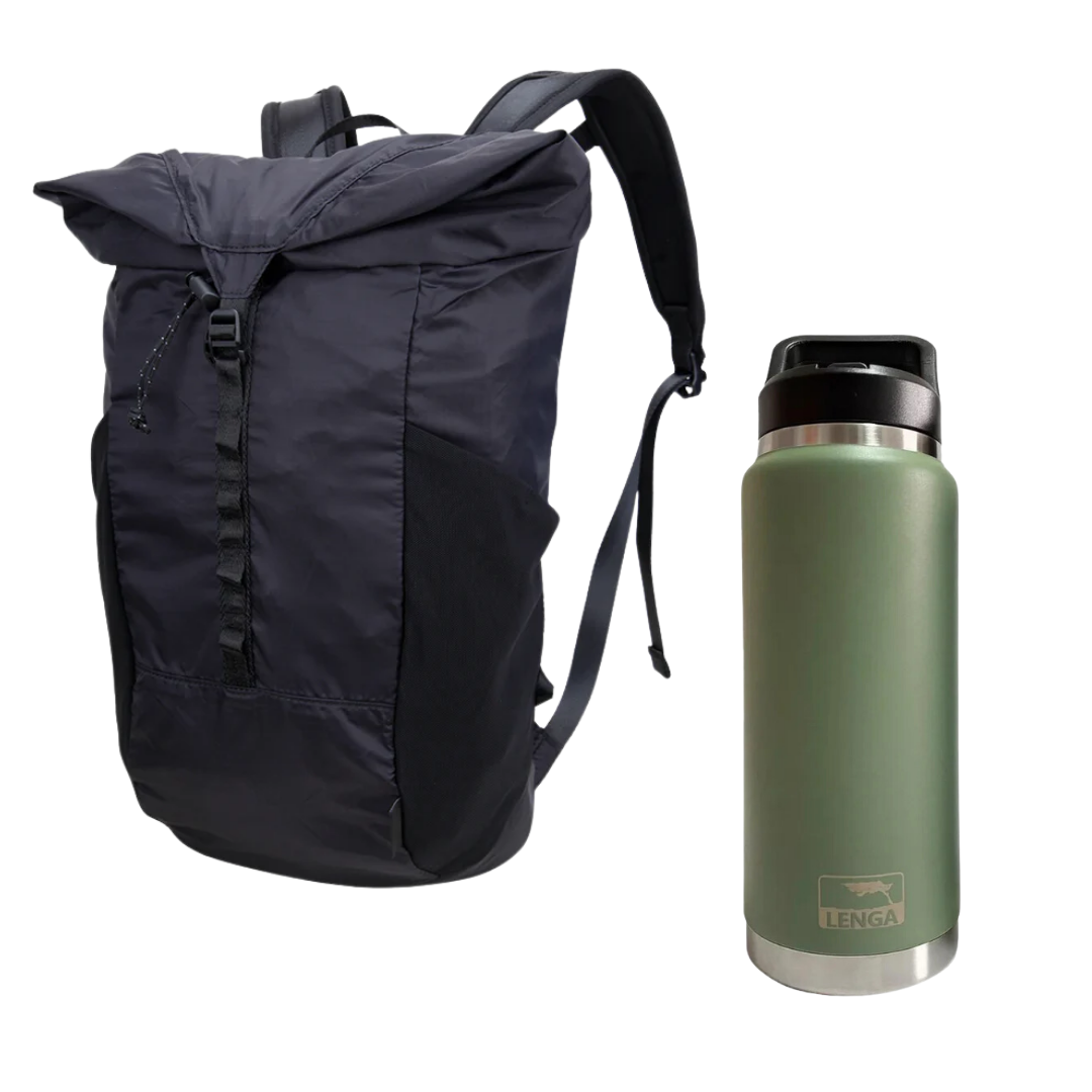 Pack Mochila Autoguardable Anon 20Lts + Botella Acero Inox 750ml